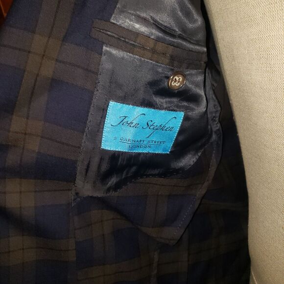 John Stephen Mens Sz 42L 100% Virgin Wool Blazer Jacket Sport Coat - Picture 4 of 7